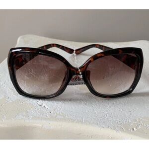City shaded tortoise oversized square translucent sunglasses